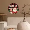 Kerstman - Rendier - Tekst - Rood - Zwart Wandcirkel behangsticker klein -sfeer1