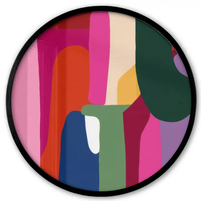 Kleurvakken - Recht - Rond - Abstract Fotolijst rond zonder passe partout klein -3d