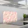 Kraanvogels - Bloesem - Roze keuken achterwand spatscherm klein 900 -3d_schuin