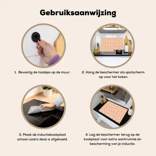 Patroon - Retro - Kleur Inductie beschemer met haakjes klein 777 -ky-gebruik-nl