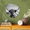 Koe - Schotse hooglander - Zwart - Wit - Dier - Natuur - Wild Wandcirkel Organisch Forex 3mm klein -sfeer2