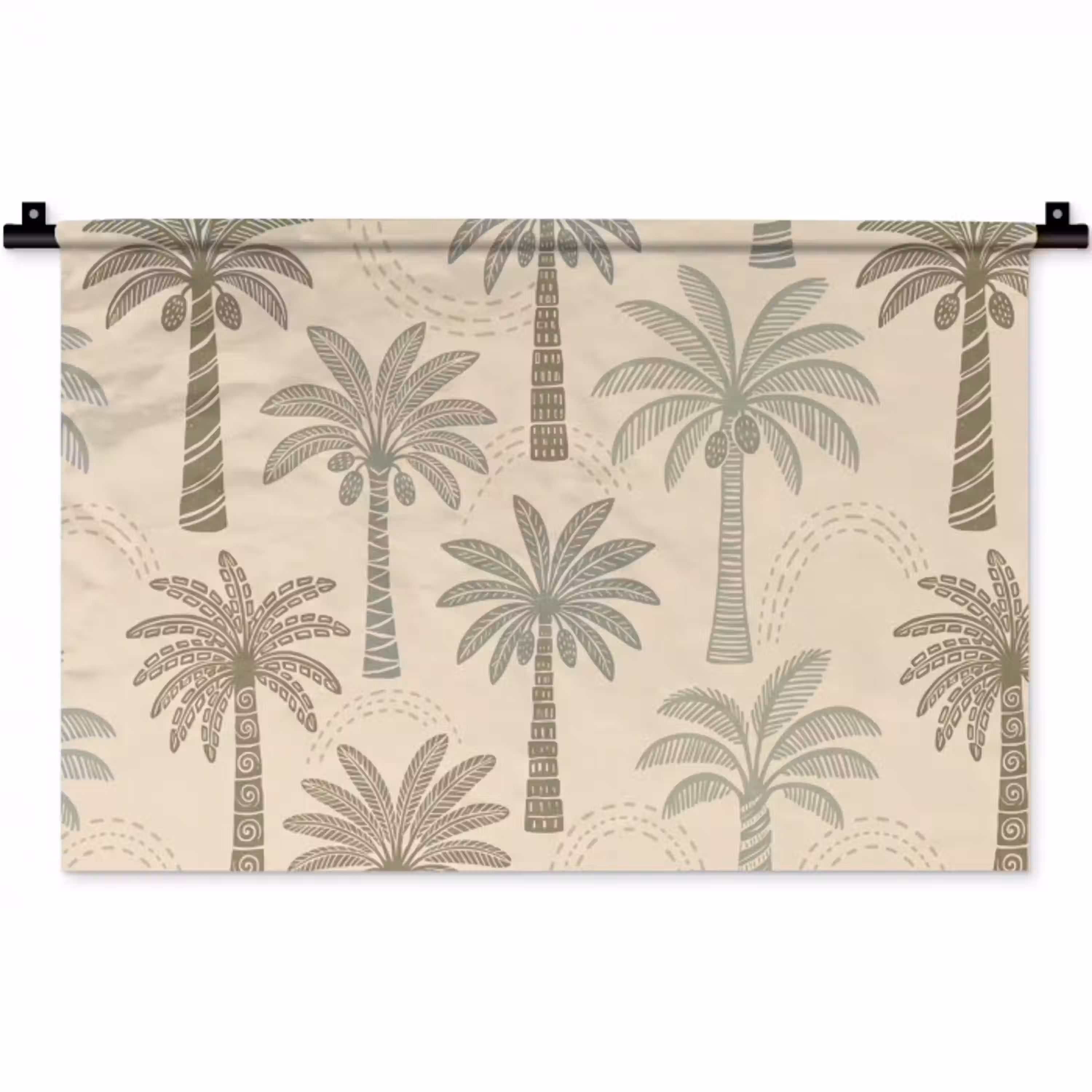 Palmbomen - Patroon - Tropisch - Beige Wandkleed katoen klein -zz3d