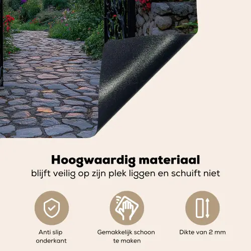 Landschap - Hek - Pad - Zonsondergang - Natuur Inductie beschemer met haakjes middel -ky-onderkant-nl