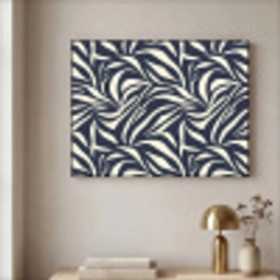 Bladvormen - Blauw - Patroon - Wit Textielframe zwart klein 947 -sfeer2