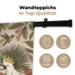 Tropisch - Vogels - Beige Wandkleed katoen klein -tsfeer2_DE