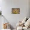 Gouden Boeddha-reliëf Tuinposter op houten frame 2 cm dik klein -sfeer1