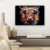 Graffiti - Schotse hooglander - Zwart - Koe canvas 2cm klein -sfeer6