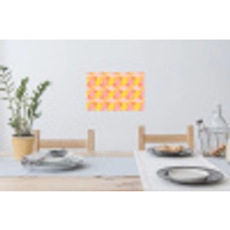 Kleurrijk - Ruitpatroon - Bladvormen Muursticker klein 286 -eettafel