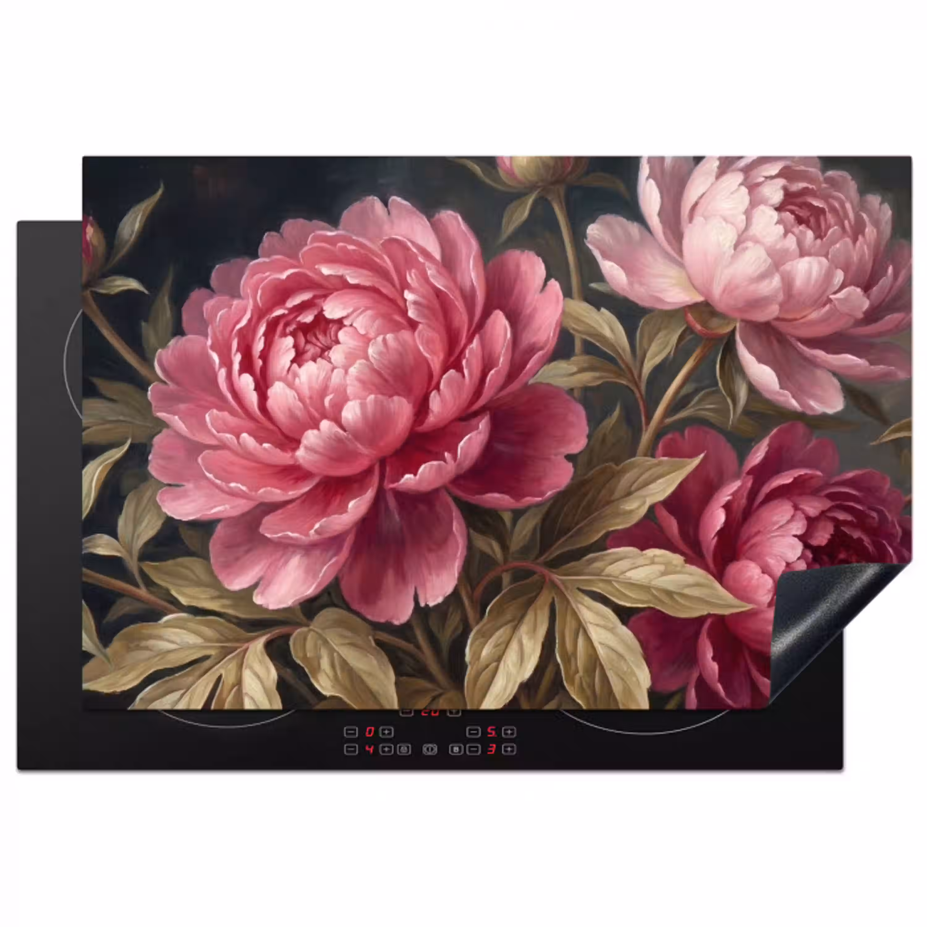 Bloemen - Roze - Klassiek - Natuur Inductie beschermer vinyl 3mm klein -3d