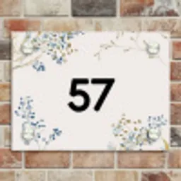 Bloemen - Beige - Traditioneel Naambord Rechthoek middel -sfeer3