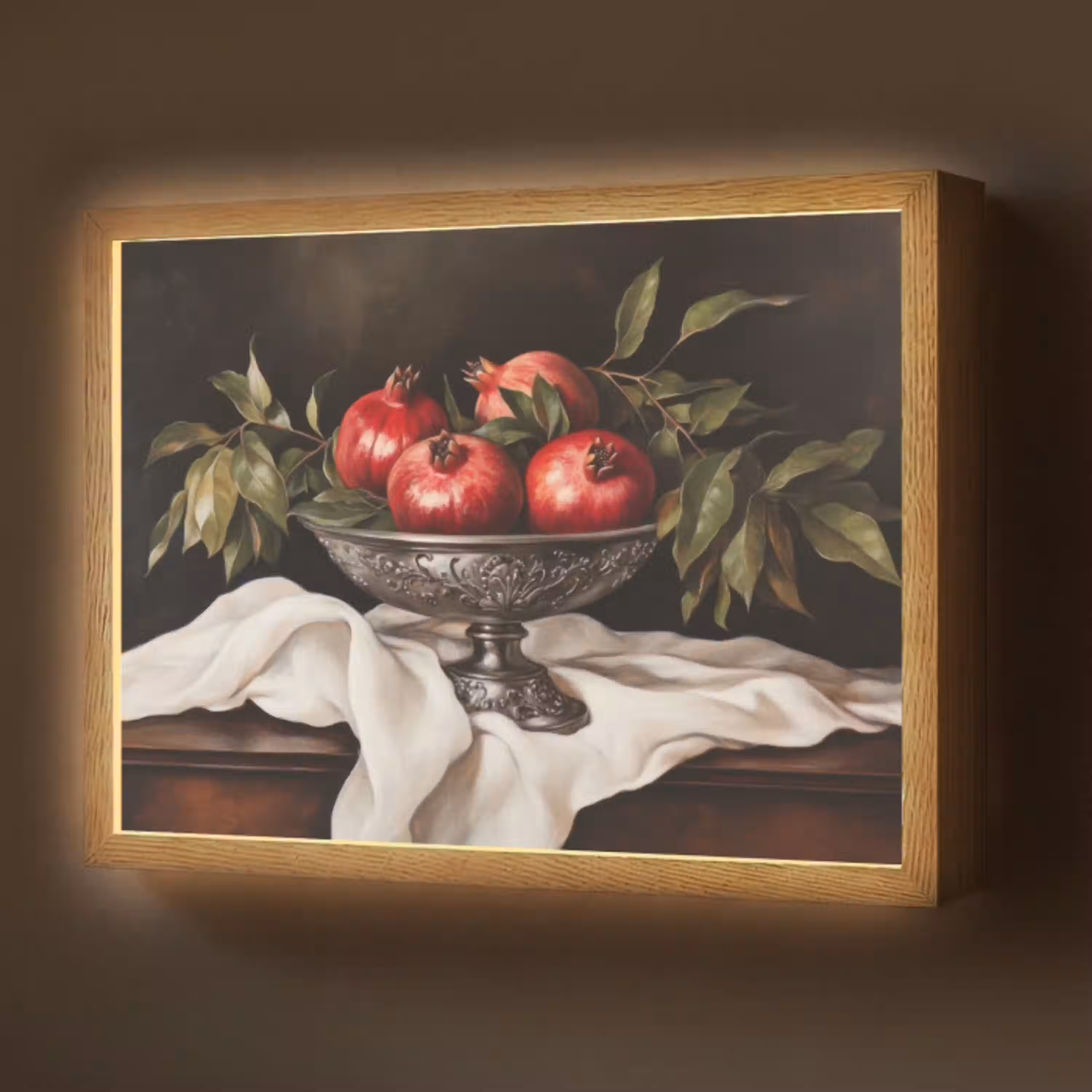 Granaatappels - Klassiek - Vintage Light Box met batterij (Wandlamp) middel -z3d_website
