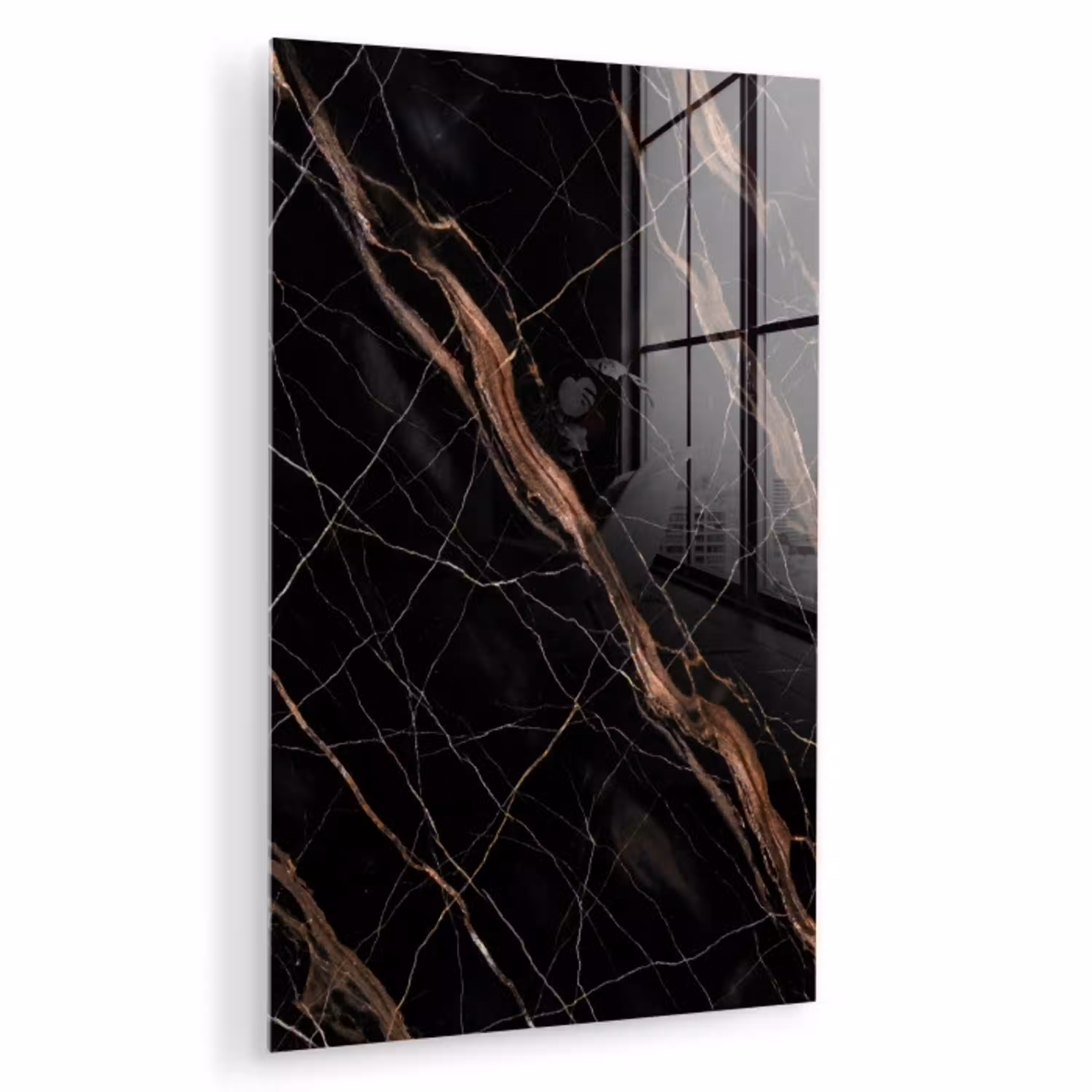 Marmer - Goud - Patroon - Luxe - Zwart plexiglas 5mm klein -zzzproduct_nieuw
