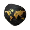 Wereldkaart - Goud - Marmer Wandcirkel Organisch Aluminium middel -3d