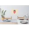 Aardbei - Minimalistisch - Rood - Fruit Muursticker klein -eettafel