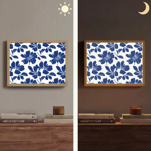 Floraal - Modern - Blauw Light Box met batterij (Wandlamp) middel 907 -sfeer3