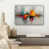 Moderne kunst - Oranje - Grijs - Abstract canvas 2cm klein -sfeer6