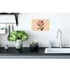 Minimalistisch - Bloem - Bladeren - Beige Muursticker klein -keuken