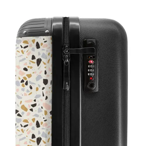 Terrazzo patroon veelkleurig NBS - Handbagage koffer - Volwassenen Unisex middel -slot