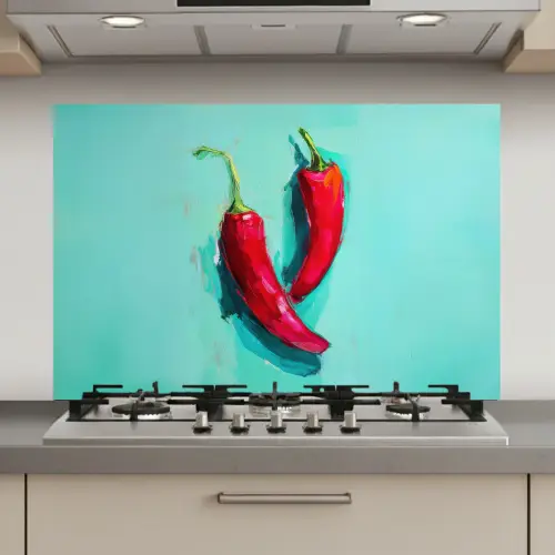 Chilipepers - Geverfd - Rood keuken achterwand spatscherm klein -3d_website