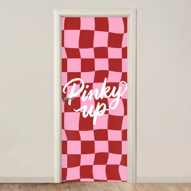 Deursticker - Pinky up - Geblokt - Bordeauxrood