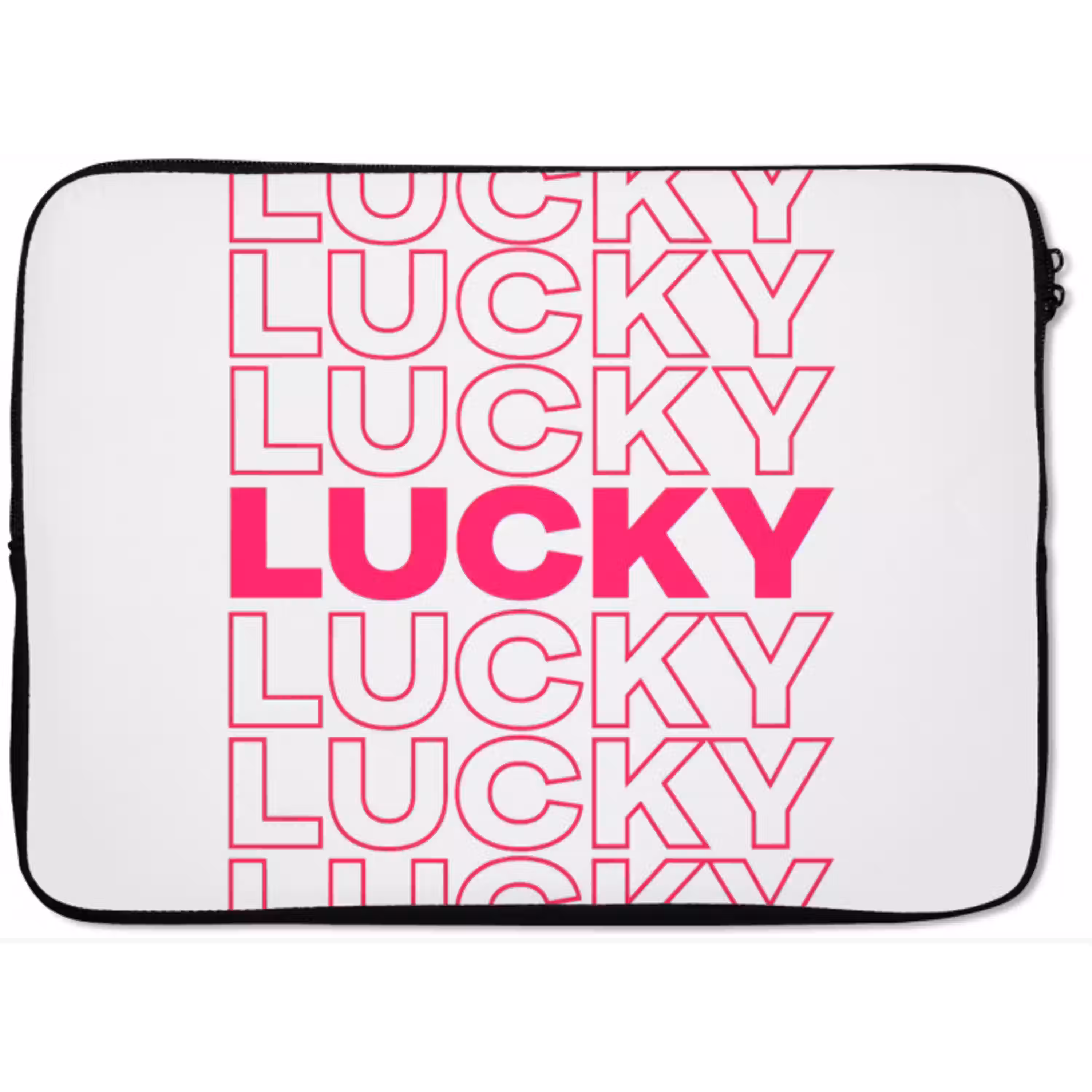 Lucky - Roze - Patroon laptophoes neopreen klein -zkaufland3dotto