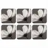 Bloem - Minimalistisch - Zwart - Wit onderzetter kurk middel -3d