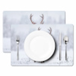Rendier - Gewei - Toendra - Sneeuw - Wild Placemat vinyl groot -zzsfeer2_Kitchenyeah-website
