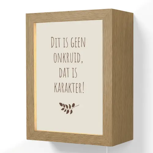 Bruin - Minimalistisch - Quote - Zomer Light Box met kabel (Wandlamp) klein -3d