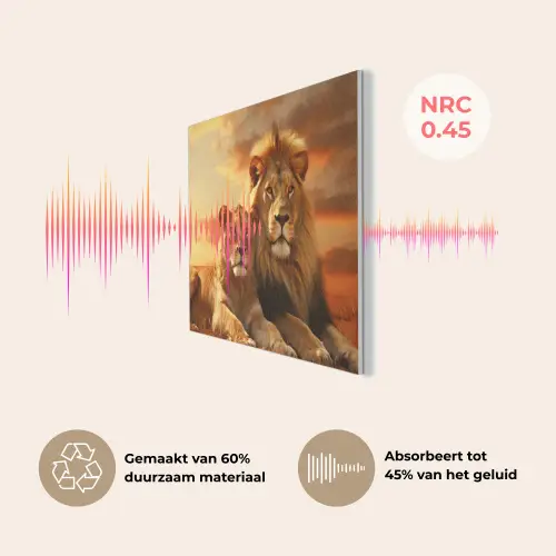 Leeuwen - Zonsondergang - Afrika - Savanne - Dieren PET vilt klein -USP_NL