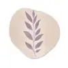 Tak - Bladeren - Minimalistisch - Beige Wandcirkel Organisch Plexiglas middel -3d