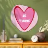 Hart - Frans - Valentijn - Roze Wandcirkel Organisch Plexiglas middel -sfeer2