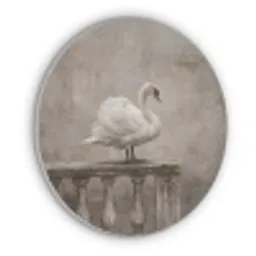 Zwaan - Elegant - Dieren - Wit Akoestische PET Vilt - Rond klein -3d