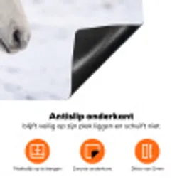 Paard - Kop - Winter - Dieren - Wit Inductie beschermer vinyl 3mm klein -zzzzzzz-td-onderkant