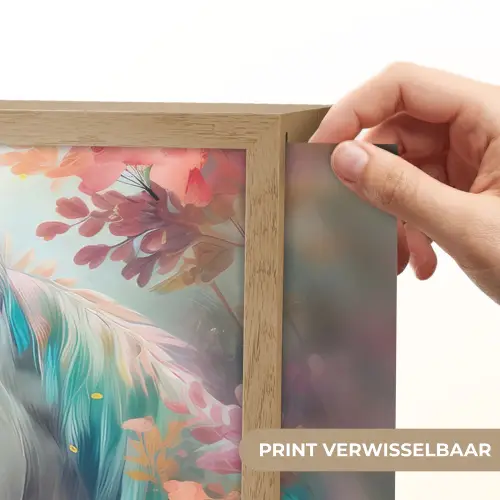 Paard - Natuur - Bloemen - Dieren - Bos Light Box met batterij (Wandlamp kind) middel -USP_websiteprintNL
