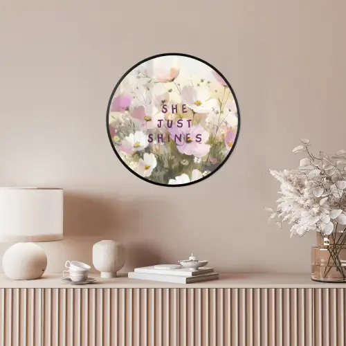 Quote - Bloemen - Schilderachtig Fotolijst rond zonder passe partout klein -sfeer3