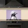 Pinguïn - Koksmuts - Lief - Paars keuken achterwand spatscherm klein -sfeer1