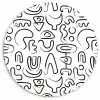 Vormen - Abstract - Zwart - Wit Wandcirkel plexiglas klein 852 -3d
