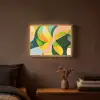 Abstract - Geel - Roze - Groen Light Box met batterij (Wandlamp) middel -sfeer4