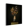 Goudbruine - Bladeren - Vaas - Herfstachtig aluminium wit klein -3d
