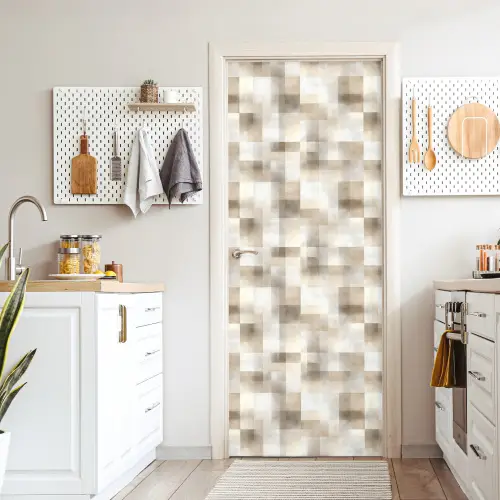 Textuur - Linnen - Beige deurposter klein 289 -sfeer5