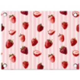 Strepen - Aardbei - Roze tuinposter los doek klein 239 -3d