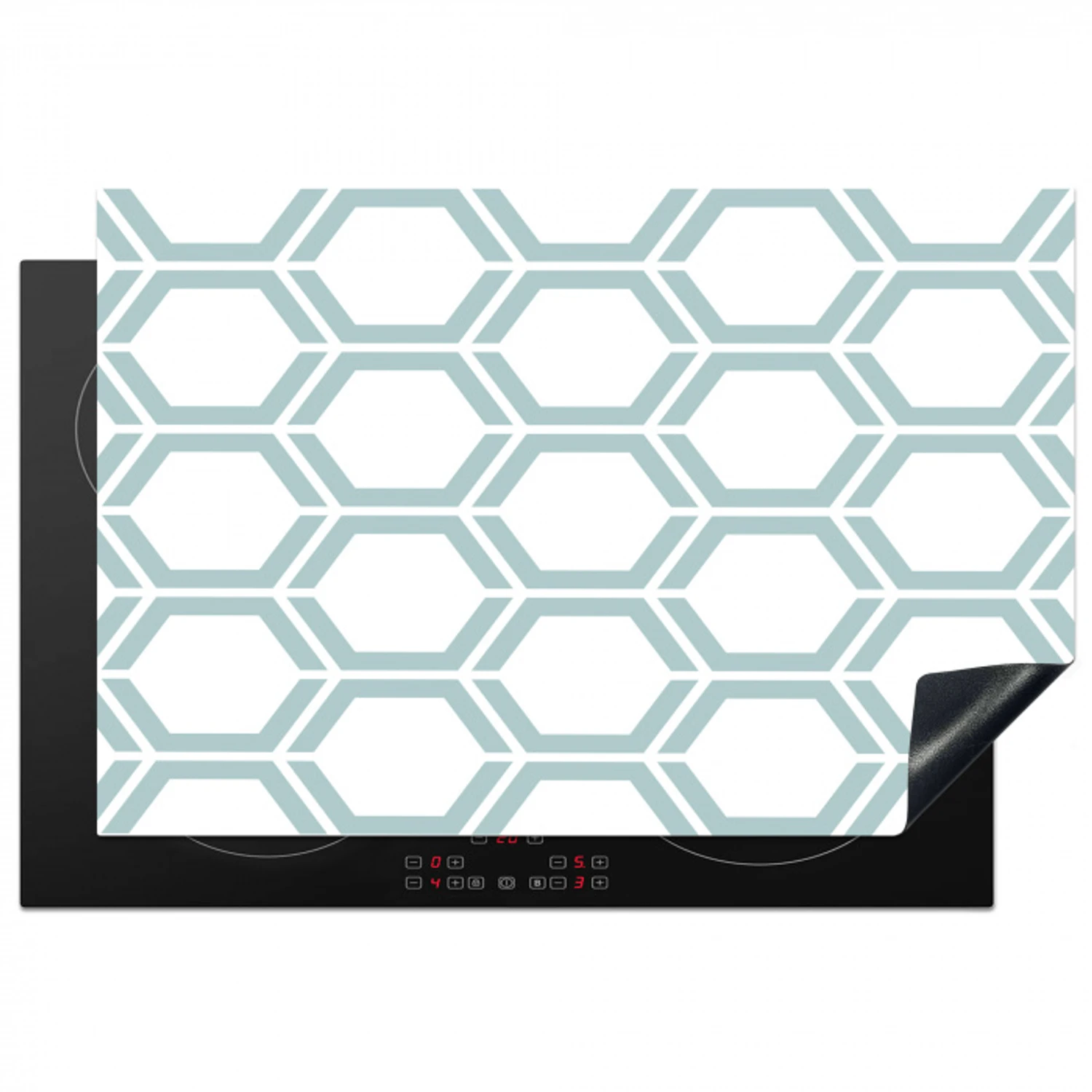 Patroon - Lijn - Design - Hexagon Inductie beschermer vinyl 3mm klein 276 -3d