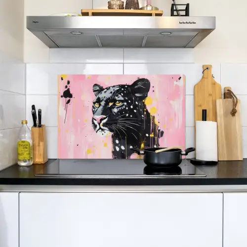 Zwart - Panter - Roze - Abstract Inductie beschemer met haakjes klein -sfeer2