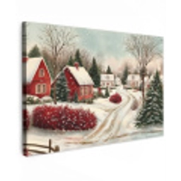 Kerstsfeer - Landelijk - Rood canvas 2cm klein -z3d
