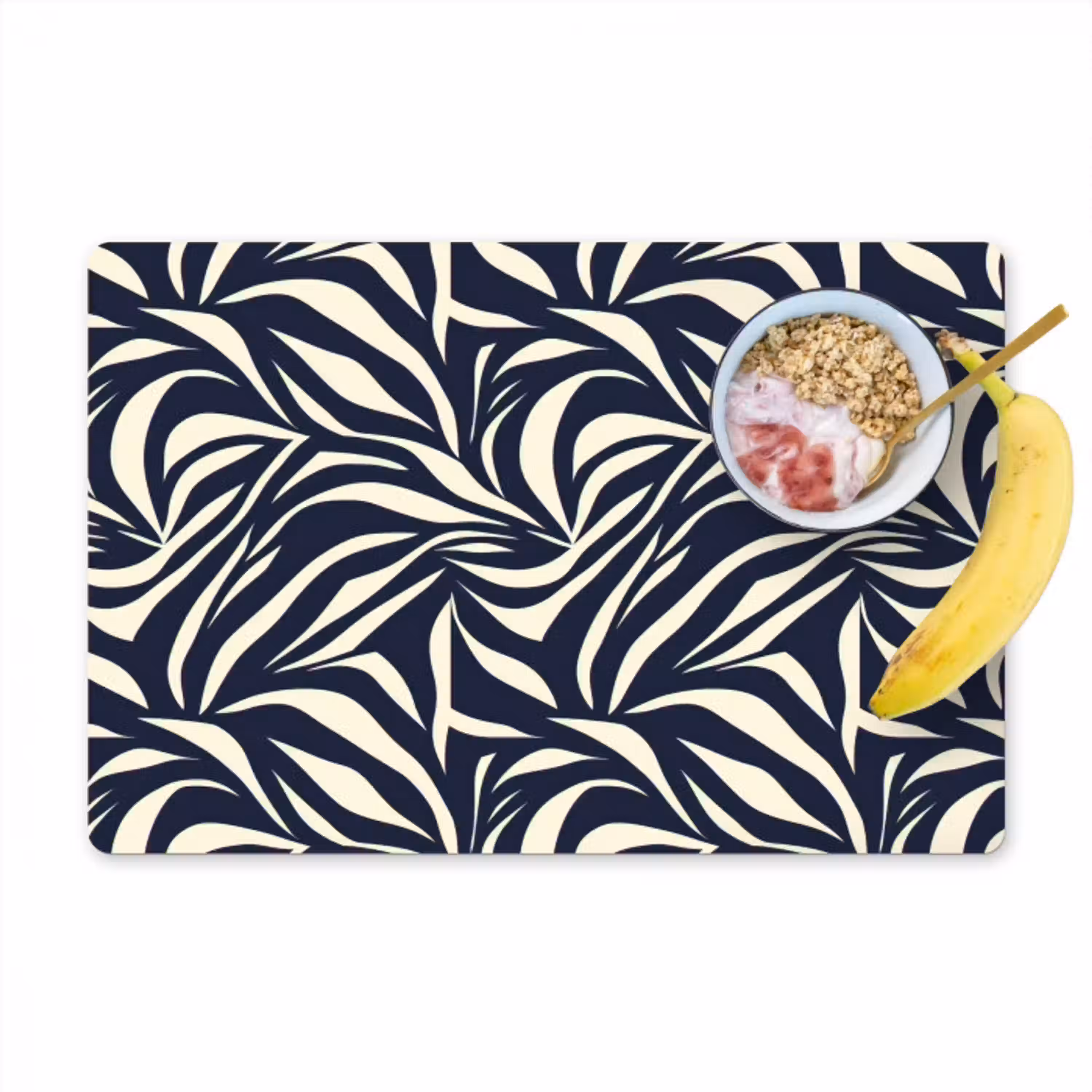 Bladvormen - Blauw - Patroon - Wit Placemat vinyl groot 368 -zzzproduct_Kitchenyeah-website