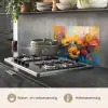 Bloemen - Dahlia - Kunst - Oranje - Watercolor keuken achterwand spatscherm klein -usp_NL