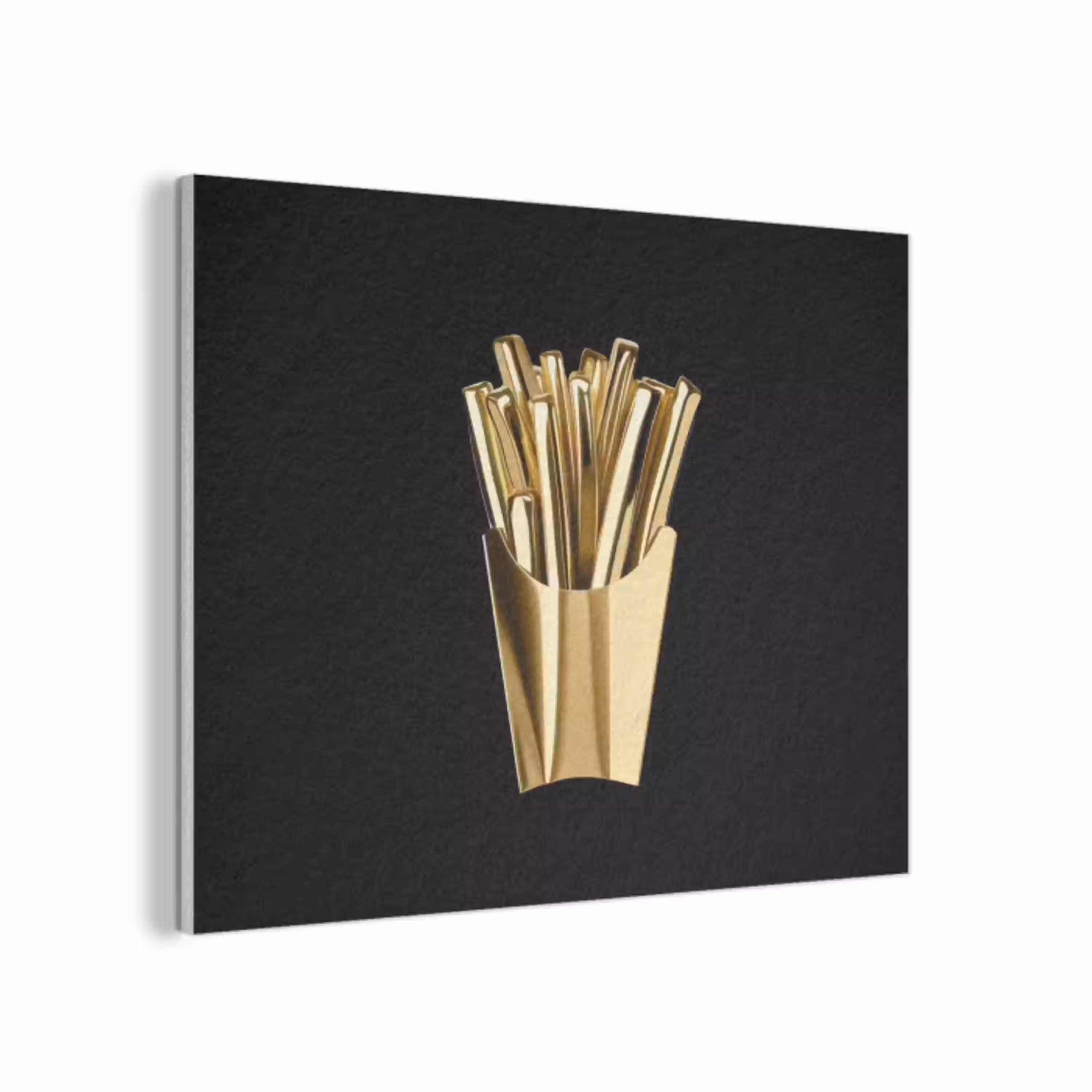 Friet - Goud - Chrome - Eten PET vilt klein -3d