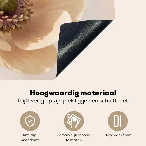 Bloem - Minimalistisch - Groen Inductie beschemer met haakjes klein -ky-onderkant-nl
