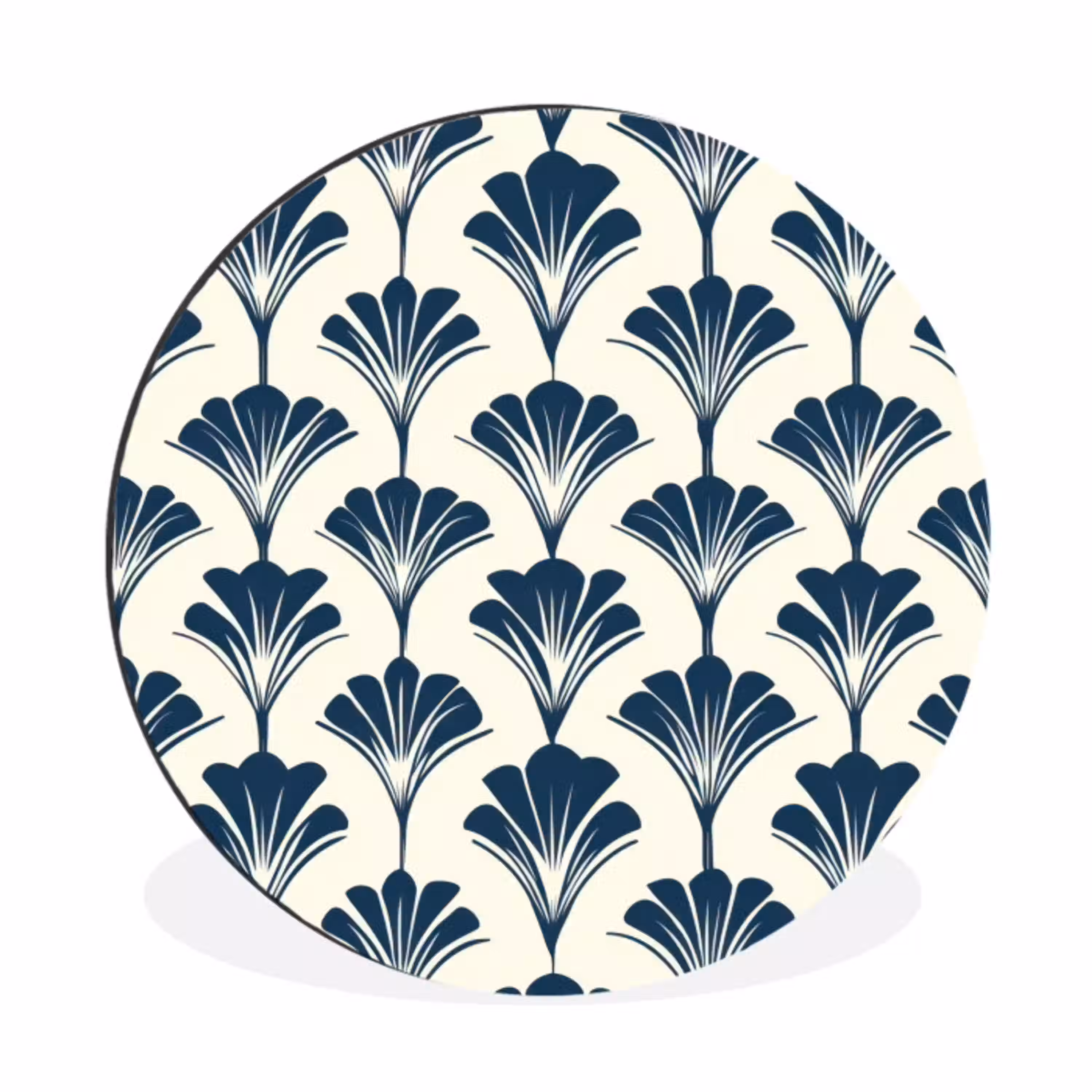 Klassiek - Motief - Blauw Wandcirkel aluminium klein 190 -3d
