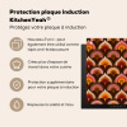 Patroon - Retro - Kleurrijk Inductie beschermer vinyl 3mm middel 274 -zzzzzzusp-haakje_FR
